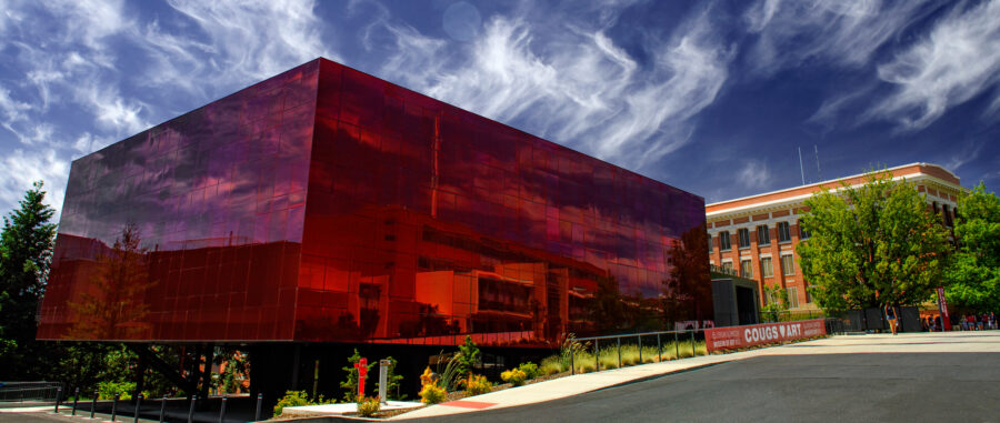 An exterior photograph of the Schnitzer Museum of Art