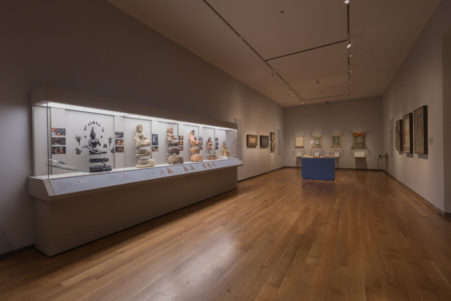 A photograph of an exhibition hall at McMullen Museum of Art in Boston