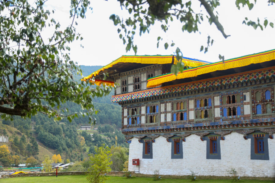 external view of Wangduechhoeling Palace in Bhutan