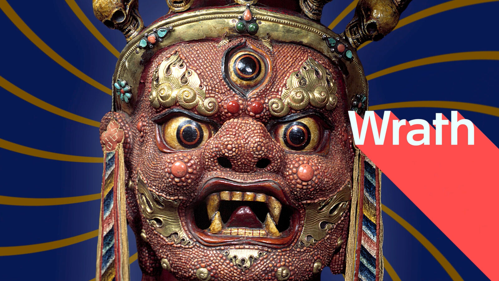 Coral Mask of Begtse with the word "WRATH" on the right