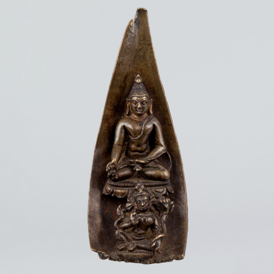 Buddha Ratnasambhava and Goddess in a Lotus Petal