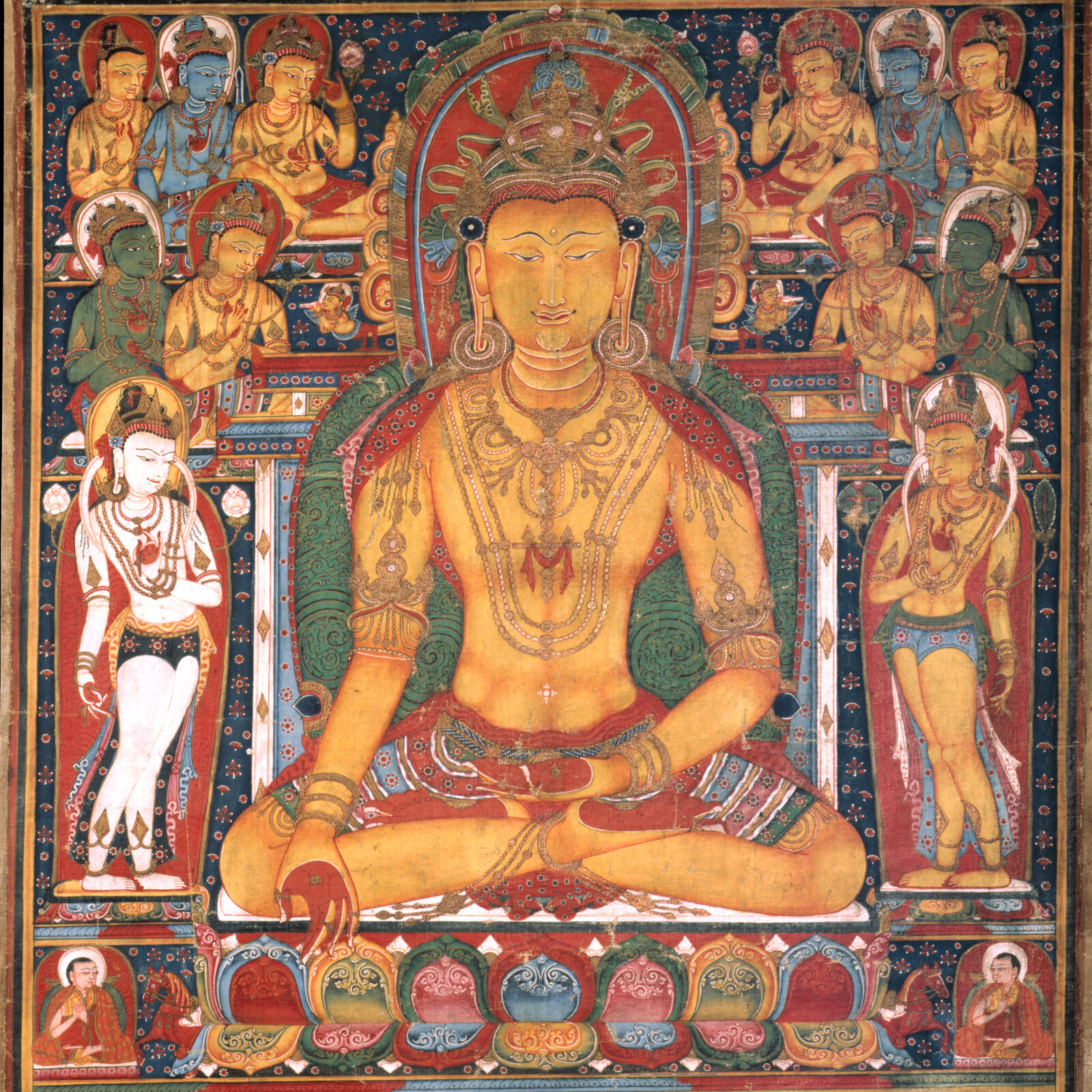 Buddha Ratnasambhava with Wealth Deities