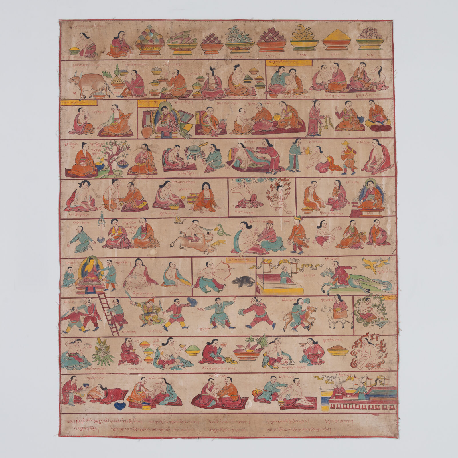 Medical Painting on Prophylactics, Diagnosis, and Therapeutic Principles, Illustration to the Medical Treatise the Blue Beryl, chapters 23-28; Central Tibet