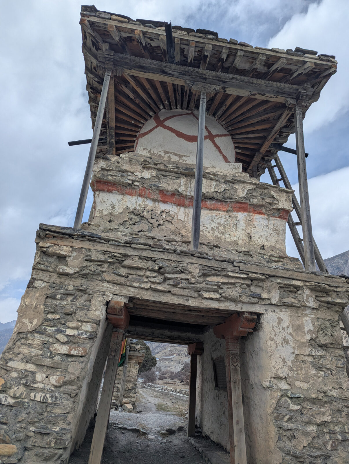 an ancient gate in manang