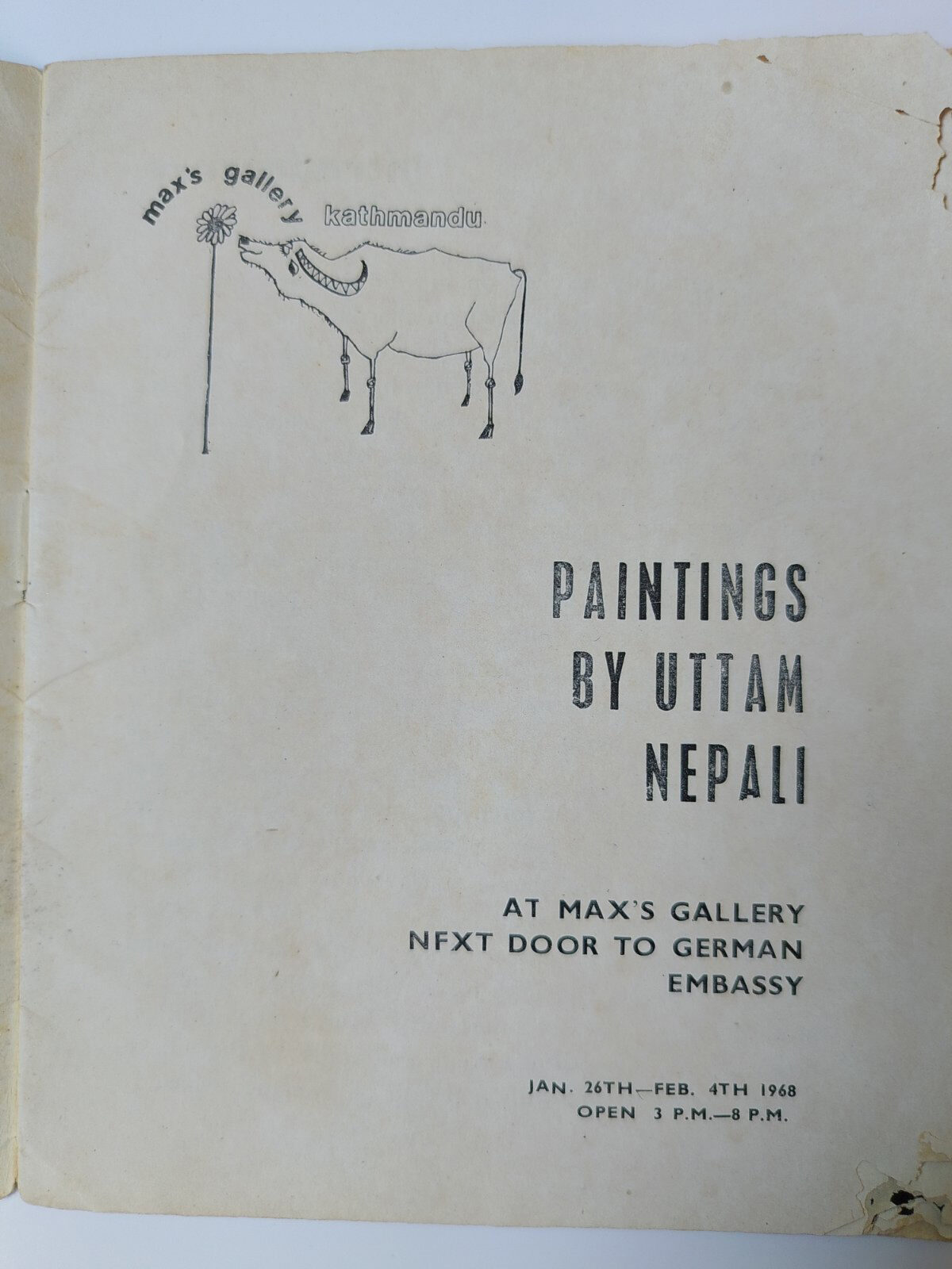 exhibition poster with the title paintings by uttam nepali