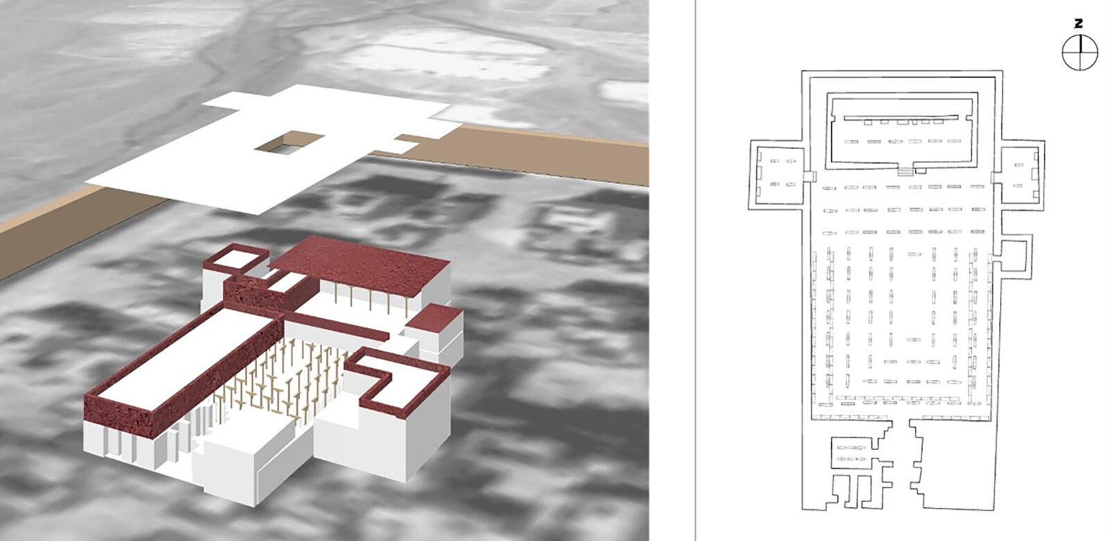 Rendering of Nartang’s Parkhang Chenmo